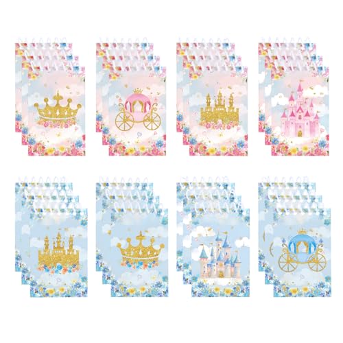 24Pcs Castle&Princess Mini Notebooks Birthday Party Favor Deorations Blue Pink Mini Spiral Notepad Pocket Notebook Gifts for Kids Boys Teachers School Classroom Reward Prizes Party Supplies Decors von Wayyogh