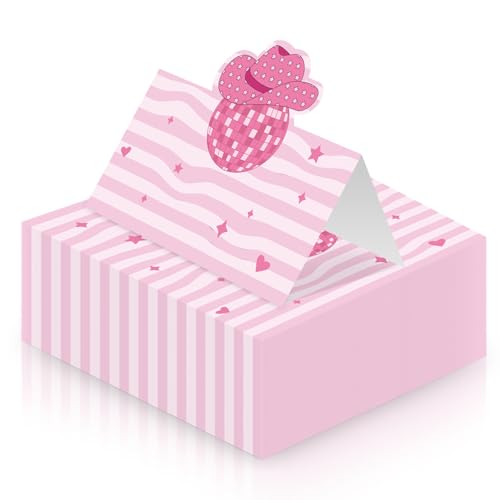 Pinke Cowgirl-Tischkarte für den Tisch, Western-Thema, Namenskarten, Cowgirl-Hut, Tischzelt, Namenskarte für Mädchen, Frauen, Geburtstagsparty-Dekoration, Hochzeit, Dinner-Party, Gastgeschenk von Wayyogh