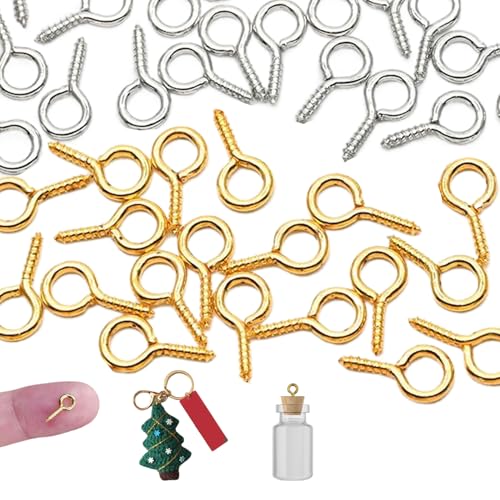 10 Pack 100pcs/Pack Augenstifte Schichten Sie Eisenschrauben-Augenstifte leicht zu threadschraubende Augen mit rundem Loch für Schmuck, DIY-Halskette, Ohrring und Schlüsselbund Craftseye von Wbaioluy