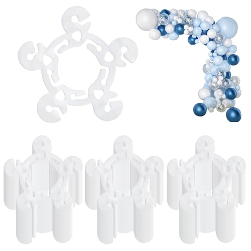 120pcs Ballonklammern, 3x3 Blumenformballon-Bogen-Clips, schnelles Knoten wiederverwendbarer zeitsparender Halter für Geburtstag Hochzeit Babyparty Party Dekoron von Wbaioluy
