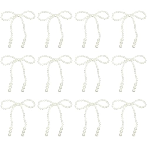 12pcs Bow Cake Topper, 4x4 elegante Kunstperlenbogen, Kuchendekorationen für Geburtstag Hochzeit Dance Ball Party DIY Accessoires, Weiß 12pcs Bow Cake Topper, 4x4 elegante Kunstperlenbogen, Kuchendekorationen für Geburtstag Hochzeit Dance Ball Party DIY Accessoires, Weiß von Wbaioluy