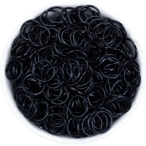 200pcs offene Sprungringe O Ring -Form -Sprungringe für Schmuck Machen Sie lustige DIY -Kettenmail -Schwarz -Eisen für Schlüsselanhänger Armband Halskette Make -open von Wbaioluy