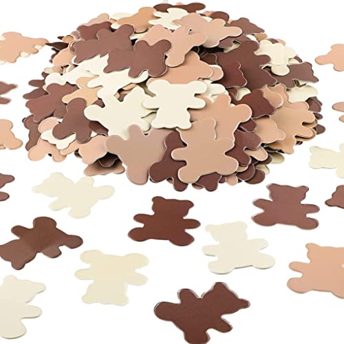 500 Stücke Bären Konfetti Babypartycreme braune Konfetti -Streusel Bären Tisch für Jungen Mädchen Tischdekorationen (1, 2 Zoll) von Wbaioluy