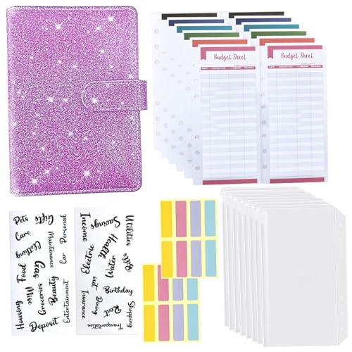 A6 Handbuch mit Zipper-Taschen-Makkaron-Notizbuch Leder PU Loose-Blatt Cash Budget Notebook einschließlich+Reißverschlussbeutel+Farbbudget Papier+Englisch Aufkleber+4Colors 8 Grid StickersMoney Savin A6 Handbuch mit Zipper-Taschen-Makkaron-Notizbuch Leder PU Loose-Blatt Cash Budget Notebook einschließlich+Reißverschlussbeutel+Farbbudget Papier+Englisch Aufkleber+4Colors 8 Grid StickersMoney Savin von Wbaioluy