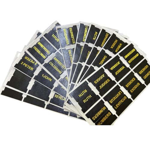 Bibel Tabs, 80pcs/Set Laminatin Bible Book Registerkarten, Neupositionierung von großdrucken Etiketten, leicht zu lesen und beantragen für Frauen und Männer, christliche Geschenke, Blackbible von Wbaioluy