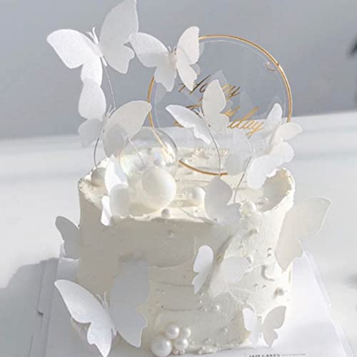 Cake Toper Butterfly Cupcake Toper 3D Schmetterling Kuchen Dekor Hollow für Geburtstagsfeier Versorgung 11pcs Weiß Cake Toper Butterfly Cupcake Toper 3D Schmetterling Kuchen Dekor Hollow für Geburtstagsfeier Versorgung 11pcs Weiß von Wbaioluy