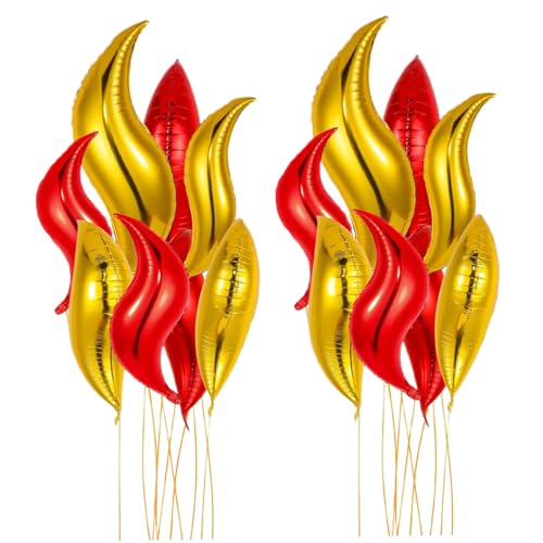 Feuerballons 16pcs 24 Zoll S-förmige Aluminiumfolie Rot & Gold Flammballons dekorativ für Feuerwehrauto-/Feuerwehrgeburtstagsfeierdekorationen, Hochzeit, Karneval Feuerballons 16pcs 24 Zoll S-förmige Aluminiumfolie Rot & Gold Flammballons dekorativ für Feuerwehrauto-/Feuerwehrgeburtstagsfeierdekorationen, Hochzeit, Karneval von Wbaioluy