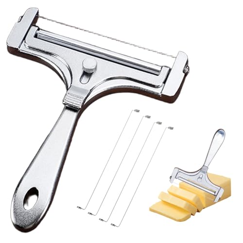 Käseschnitzel für Blockkäse-Aluminium-Legierungs-Slicer mit verstellbarer Dicke leicht zu entsprechender Drahtschneider mit hängendes Loch für alle Arten von Blockschneider von Wbaioluy