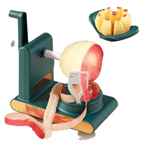 Obstschäler handgesiedelten Obstschäler Multi-Slicer Corer Edelstahl Gemüsemaschine für Kartoffeln Mango Birne Haus Essentials Grüne Maschine von Wbaioluy