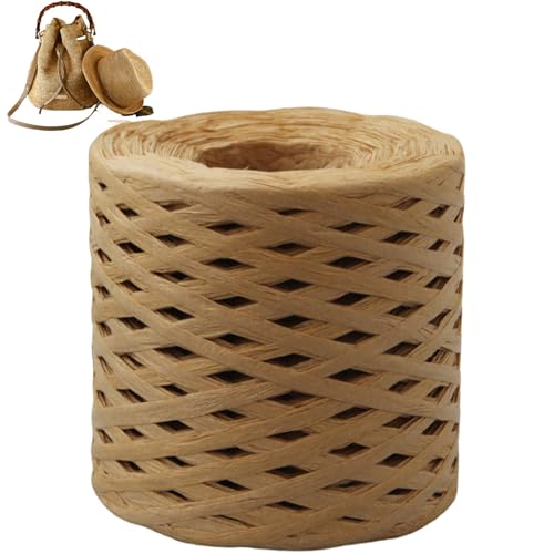 Raffia-Band für Geschenkverpackung, 218 Yards Hellbraunes Raffia-Garn, umweltfreundliche wiederverwendbare Twine-Band zum Bündeln, Verpackungen, Verpackungen, Weben und Dekorieren von Raffie Raffia-Band für Geschenkverpackung, 218 Yards Hellbraunes Raffia-Garn, umweltfreundliche wiederverwendbare Twine-Band zum Bündeln, Verpackungen, Verpackungen, Weben und Dekorieren von Raffie von Wbaioluy