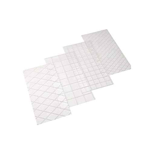 Wbaioluy 4 PCs Kuchen Prägenmattengitter Texturmatte transparente Kunststoffkuchenform Fondant Präge Backback DIY Schimmelpilze Textur Textur von Wbaioluy