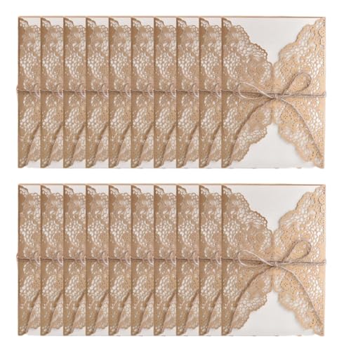 Wbaioluy Hochzeitseinladungskarten Umschlag leer Kraftpapier Innenblätter Party Einladungen 20pcs Golden Wbaioluy Hochzeitseinladungskarten Umschlag leer Kraftpapier Innenblätter Party Einladungen 20pcs Golden von Wbaioluy