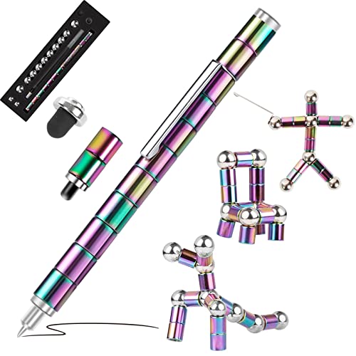 Wbbrbbr Magnetischer Kugelschreiber, Fidget Pen, Lustige Multifunktions Stift, Stressabbau Druckkugelschreiber Geschenk Gadgets für Junge Männer Frauen Kinder Teenager Freunde. (Lila) von Wbbrbbr
