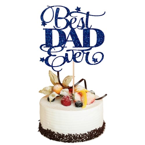 1 x Kuchenaufsatz zum Vatertag, blauer Glitzer, "Best Dad", als Vatertags-Dekoration für Geburtstagsparty 1 x Kuchenaufsatz zum Vatertag, blauer Glitzer, "Best Dad", als Vatertags-Dekoration für Geburtstagsparty von WchoeSS
