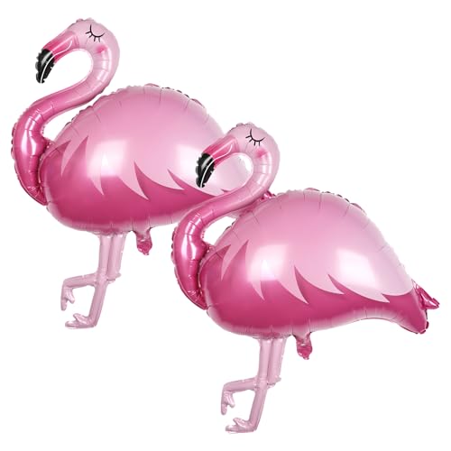 2 Stück Hawaii-Flamingo-Luftballons, Flamingo-Folienballons, Hawaii-Folienballon, hawaiianische tropische Dekoration Ballon für Aloha Luau Sommer Strand Pool Hochzeit Geburtstag Party Dekoration von WchoeSS