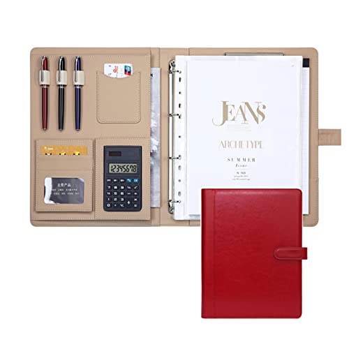Portfolio-Organizer, Schreibmappe, A4-Portfolios, Ordner, professionelle Reisetasche aus Kunstleder for Dokumente, Präsentationsmappen, Visitenkarten, herausnehmbarer Notizblock mit 4 Ringen Portfolio-Organizer, Schreibmappe, A4-Portfolios, Ordner, professionelle Reisetasche aus Kunstleder for Dokumente, Präsentationsmappen, Visitenkarten, herausnehmbarer Notizblock mit 4 Ringen von WchsTUmpxN
