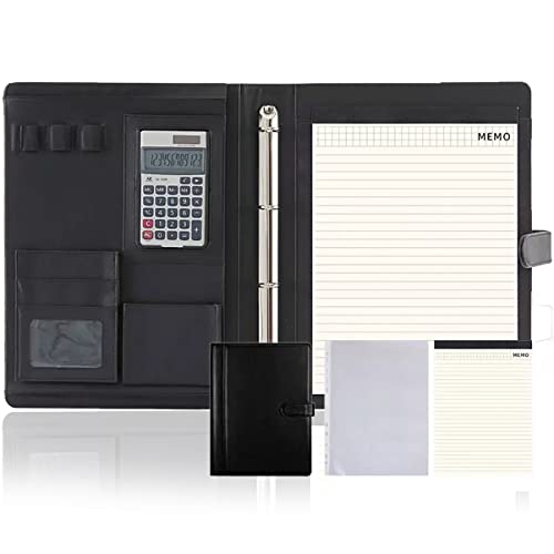 Portfolio-Organizer, professionelle Schreibmappe mit Klemmbrett, Lederordner, Lebenslauf, Schreibblock, ideal for Geschäftsbüro-Konferenzen von WchsTUmpxN