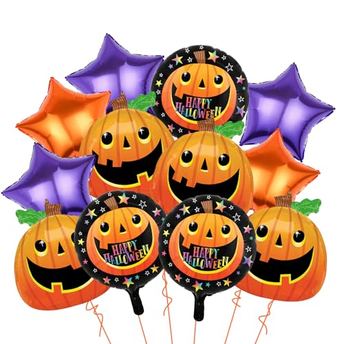 Gruselige Kürbisballons und orangefarbener lila Sternballon, Halloween-Folienballons für gruselige Kürbisdekorationen, Halloween-Partyzubehör Gruselige Kürbisballons und orangefarbener lila Sternballon, Halloween-Folienballons für gruselige Kürbisdekorationen, Halloween-Partyzubehör von Wclliuchi
