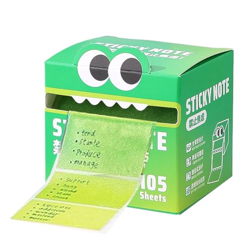 Klar klebrige Notizpolster, transparentes Memopapier, beschreibbare Klebeberichte, Auszugsrollformat, 105 Blätter pro Rolle, 7,5 x 7 cm, für das Notebook-Schulbüro Erinnerungen von Wcybym