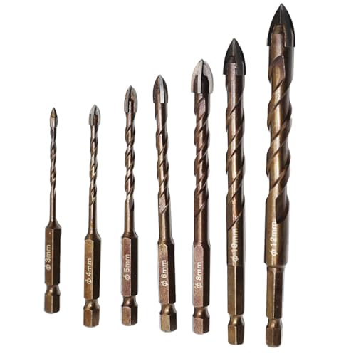 Tile Drill Glas Set, Betonbohrer, professionelle Mauerwerksbits, robuste und langlebige Build, organisierte und tragbare Set, 12,6 cm/4,96 Zoll für Baualuminiumgranit Tile Drill Glas Set, Betonbohrer, professionelle Mauerwerksbits, robuste und langlebige Build, organisierte und tragbare Set, 12,6 cm/4,96 Zoll für Baualuminiumgranit von Wcybym