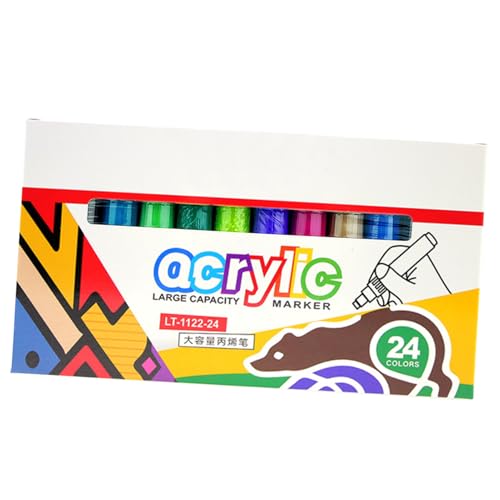 Wcybym Marker-Set, Farbmarkierungen, Zeichenstifte, Kunstmarkierungen für Erwachsene, doppelseitiger 8-mm-Kopf, wasserdichte waschbare Tinte, 12/24 Farben, Schulklassen-Scrapbooking-Bastelgebrauch Wcybym Marker-Set, Farbmarkierungen, Zeichenstifte, Kunstmarkierungen für Erwachsene, doppelseitiger 8-mm-Kopf, wasserdichte waschbare Tinte, 12/24 Farben, Schulklassen-Scrapbooking-Bastelgebrauch von Wcybym