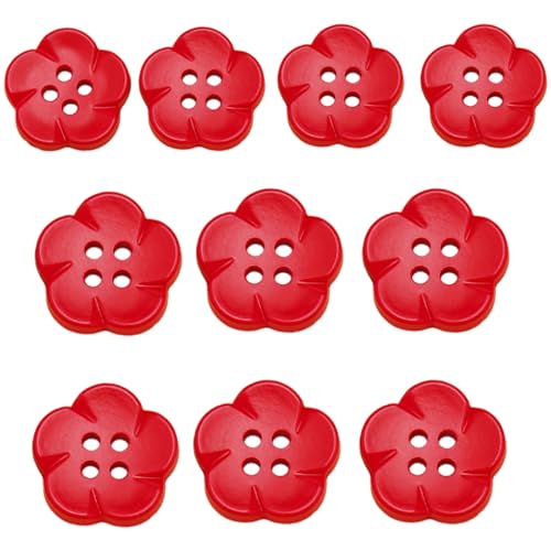 10 PCs Harzknopf 4-Loch Knöpfe Blumenformknöpfe Farbenfrohe Knöpfe Geeignet Für Nähen Von Handwerksdekoration von Wdbild