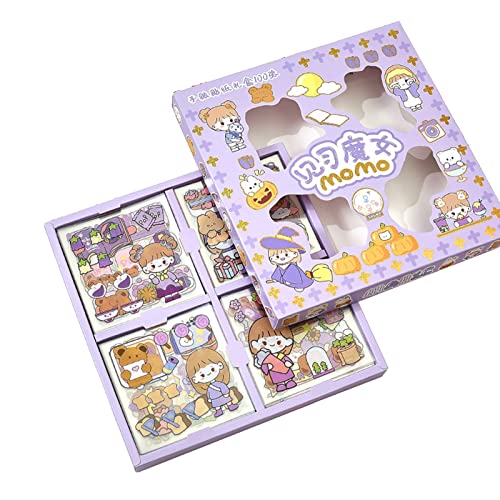 100 Pack Fashion Cartoon Girl Aufkleber Mit Abziehbildern Kleber Für Hydroflass Laptop Skateboard Gepäck Fahrrad von Wdbild