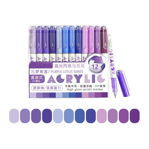 12 Count Flüssiggefüllte Highlighter Acrylfarbe Stift Dunklen Ergonomischen Design Für Künstler Hochsesibilität Zeichnung Stift Leuchtet von Wdbild