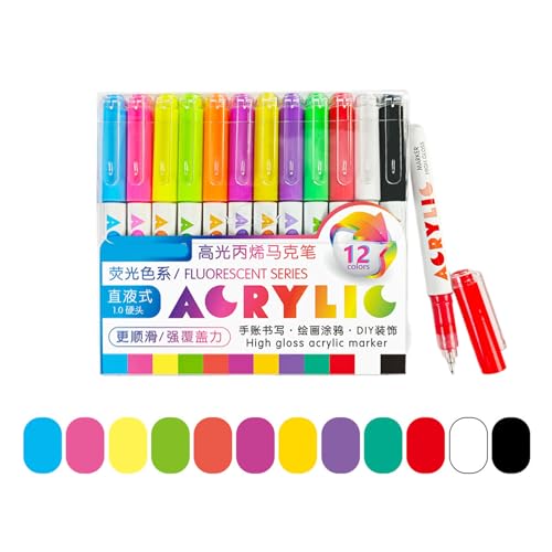 12 Count Flüssiggefüllte Highlighter Acrylfarbe Stift Dunklen Ergonomischen Design Für Künstler Hochsesibilität Zeichnung Stift Leuchtet 12 Count Flüssiggefüllte Highlighter Acrylfarbe Stift Dunklen Ergonomischen Design Für Künstler Hochsesibilität Zeichnung Stift Leuchtet von Wdbild