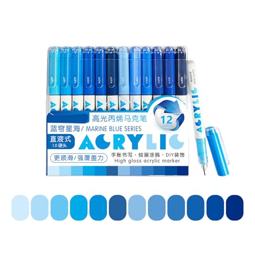 12 Count Flüssiggefüllte Highlighter Acrylfarbe Stift Dunklen Ergonomischen Design Für Künstler Hochsesibilität Zeichnung Stift Leuchtet von Wdbild