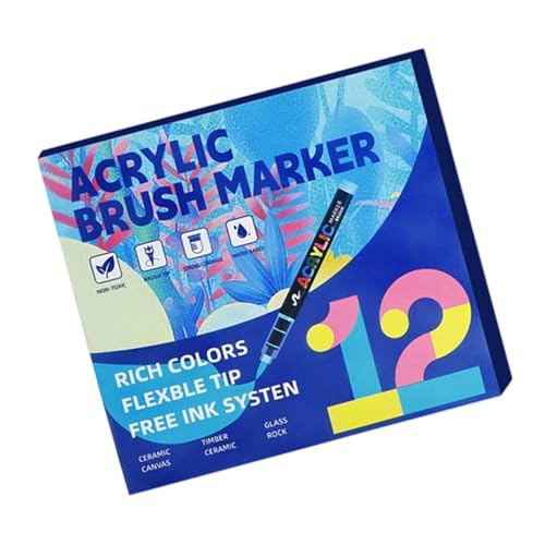 12pcs Flüssige Acrylmarker 12 Farb Acrylfarben Penstbrustmarker Zum Malen Auf Papier Holz Glas Stoff Metall Stein Flexible Nylonbürstenmarkierungen 12pcs Flüssige Acrylmarker 12 Farb Acrylfarben Penstbrustmarker Zum Malen Auf Papier Holz Glas Stoff Metall Stein Flexible Nylonbürstenmarkierungen von Wdbild