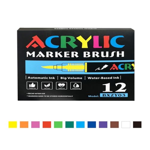 12pcs Flüssige Acrylmarker 12 Farb Acrylfarben Penstbrustmarker Zum Malen Auf Papier Holz Glas Stoff Metall Stein Flexible Nylonbürstenmarkierungen 12pcs Flüssige Acrylmarker 12 Farb Acrylfarben Penstbrustmarker Zum Malen Auf Papier Holz Glas Stoff Metall Stein Flexible Nylonbürstenmarkierungen von Wdbild