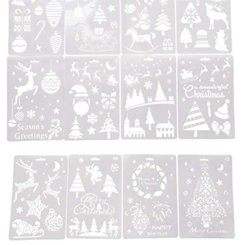 12pcs Weihnachtsdekorationsvorlagen Schablonenmalerei Vorlage Zum Malen Auf Papier Canvas Scrapbooking Party Decor Supplies 12pcs Weihnachtsdekorationsvorlagen Schablonenmalerei Vorlage Zum Malen Auf Papier Canvas Scrapbooking Party Decor Supplies von Wdbild