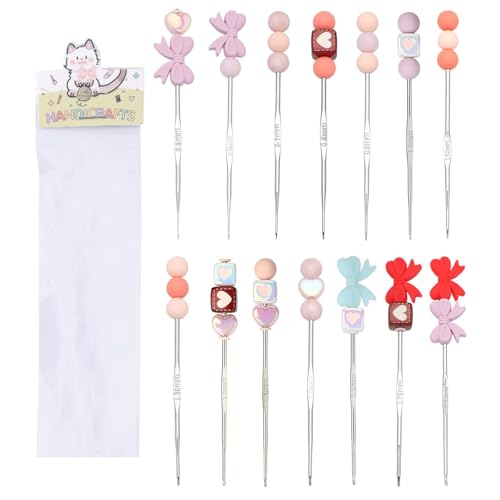14 Stcs 0 5 Mm-1 9 Mm Metallhäkelnadel Set Ergonomischer Häkelhaken Schöne Stricknadelhäkchenzubehör Für Handwerk von Wdbild