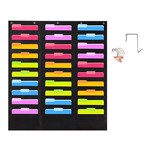 30 Taschenhängerdatei Storage Bag Wall Datei Speicher Taschendiagramm Freie Große Kapazität Mit Farbigen Indexbezeichnungen Hängende Wand von Wdbild