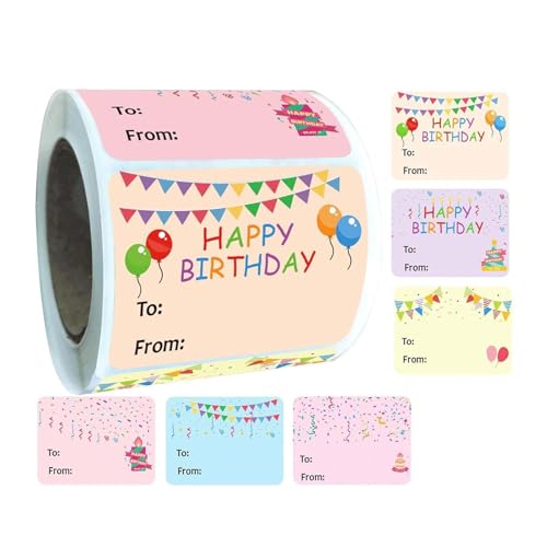 300pcs Geburtstagsname Aufkleber 50x38mm Haftetiketten Für Geschenke Verpackung Hüllkurve Seal & Card Decor Happy Birthday Decorations Klebstoffetikett von Wdbild