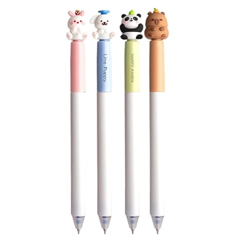 4-Pack Schnelltrockner Löschbarer Gelstifte-0 5 Mm Rotierende Mit Lustigen Cartoon Designs Perfekt Für Die Notiz Die Journaling Rotierender Kugelschreiber Nimmt von Wdbild