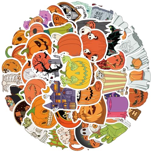 50pcs Kürbisaufkleber Halloween Für Wasserflaschen Scrapbooking Journal Telefon Hülle Laptop Holiday Party Dekoration von Wdbild