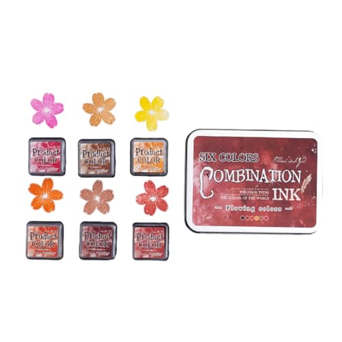 6 PCs Portable Stamp Pad Set Kombination Inkpad Fließende Farben Serie Inks Pad Set Für Die Kartenherstellung Fließender Farben Serie Tintenkombination Inkpad Für Kunsthandwerksgebrauch von Wdbild