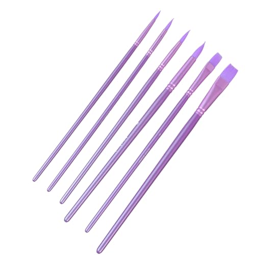 6pcs Aquarellpinsel Pinsel Set Für Acrylöl Öl Aquarell Gouache Malerei Nylon Borsten Pinsel Für Künstleranfänger von Wdbild