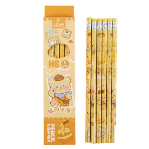 6pcs Cartoon Kinder Bleistift Holz Zeichnen Stifte Skizzieren Für Kinderschule Vorräte Strumpffüller Kinder Schreiben Für Hausaufgaben von Wdbild