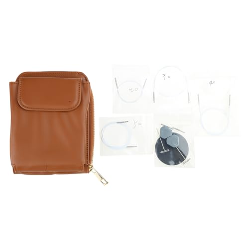 9Pairs Austauschbare Stricknadel Set 2 0-4 0 Mm Stahlkreisstricknadel Mit Lederspeicherhülle von Wdbild