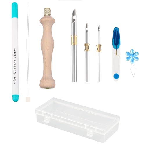 Big Eye Perlen Nadel Stanznadel Set Mit Holzgriff Stickereien Threader Schere Zum Handwerk Der Schmuckherstellung von Wdbild