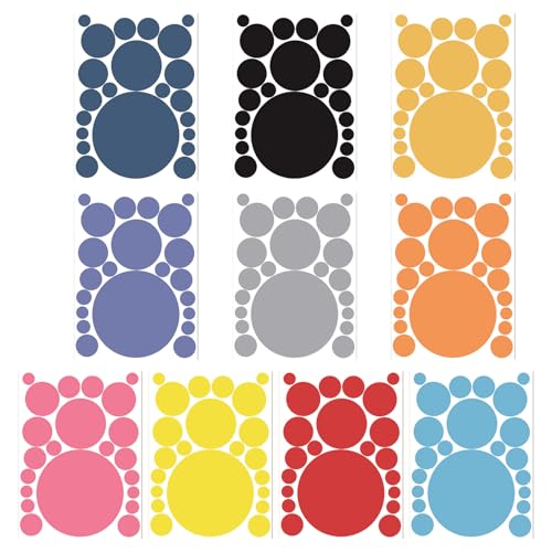 Buntes Punkt Aufkleber 0.83-5.9in Schreibbares Rundetikett Für Verpackungsdichtungsumschlagskarten Scrapbooking Journaling Kennzeichnung Notebook Dekorationspunkte von Wdbild