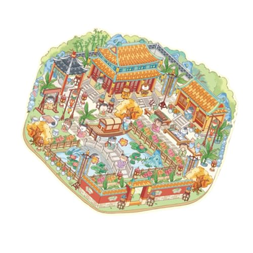 Chinesische Stile Landschaft Aufkleber Ästhetischer Aufkleber Katzen Hütten Szene Aufkleber Scrapbooking Supplies Für Erwachsene Kinder Chinese Landschaft Aufkleber Aufkleber Aufkleber Cats von Wdbild
