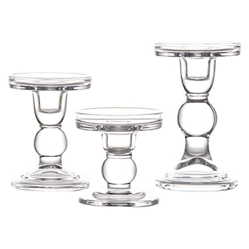 Clear Glass Set Von 3 Hohen Candlestick Stand Desktop Orament Für Home Living Room Hochzeitsfeier Abendessen Clear Glass Set Von 3 Hohen Candlestick Stand Desktop Orament Für Home Living Room Hochzeitsfeier Abendessen von Wdbild