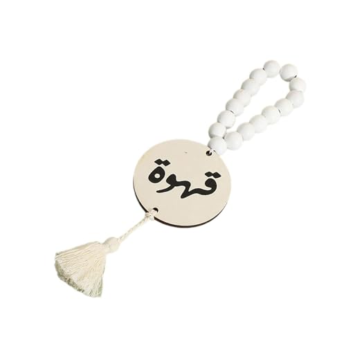 Eid Themed Hanging Anhänger Auto Rückfahrview Spiegelte Islamik Muslime Holzperlen Quasten Ornament Arabische Ramadans Dekoration von Wdbild