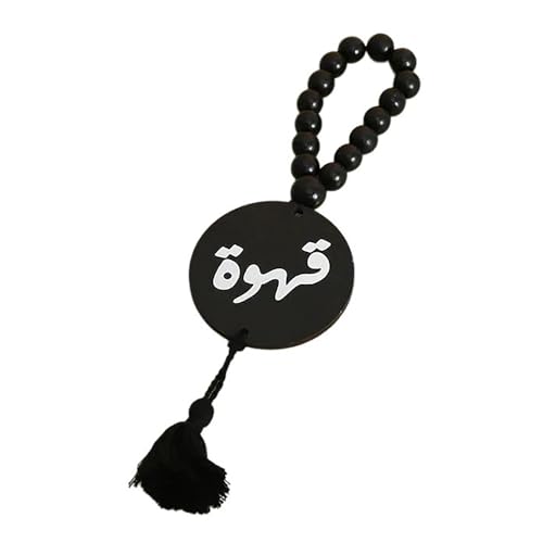 Eid Themed Hanging Anhänger Auto Rückfahrview Spiegelte Islamik Muslime Holzperlen Quasten Ornament Arabische Ramadans Dekoration von Wdbild