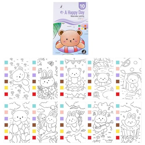 Kinder Skizze Buch Kinder Kunst Aktivität Aquarellmalerei Mit Vorgedruckten Farbblöcken Dickes Papiermalerei Für Kleinkind von Wdbild