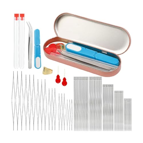 Perlennadel Set Long Gerader Perlennadel Fingerhut Nadel Threader Und Aufbewahrungsbox Für Armbandschmuck Perlennadel Set Long Gerader Perlennadel Fingerhut Nadel Threader Und Aufbewahrungsbox Für Armbandschmuck von Wdbild